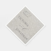 トープ&ブラックシンプルエレガント スタンダードランチョンナプキン (角)