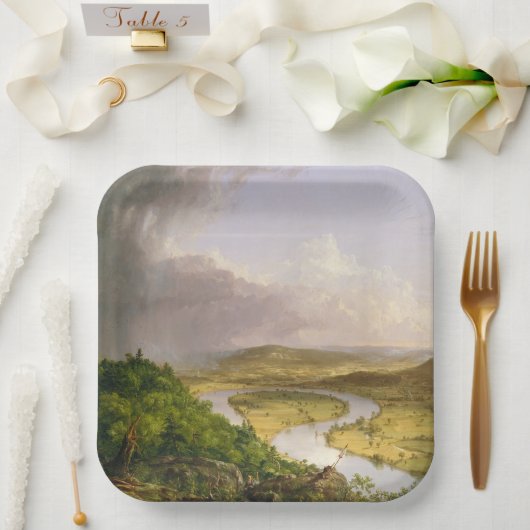 トーマスコールザオックスボウザコネチカット川 ペーパープレート (ウェディング)