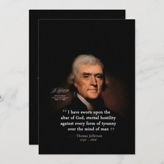 トーマスジェファーソンバイレンブラント – 神の祭壇引用文 シーズンカード (正面/裏面)
