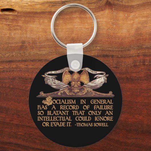 トーマスソウェル引用文オン社会主義 キーホルダー (正面)