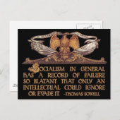 トーマスソウェル引用文オン社会主義 ポストカード (正面/裏面)