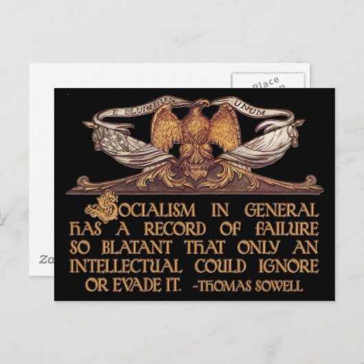 トーマスソウェル引用文オン社会主義 ポストカード (正面/裏面)