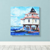 トーマスポイントライトハウス キャンバスプリント (インサイチュ (ウッドフロア))