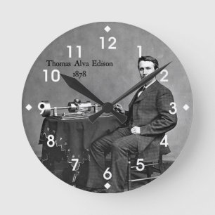 トーマス·アルバ·エジソン， 1878 ラウンド壁時計