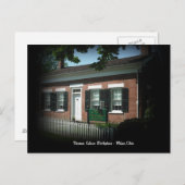 トーマス・エジソンの出生地ミラノ、オハイオ州の郵便はがき ポストカード (正面/裏面)