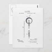 トーマス・エジソンの電球の特許出願1880 ポストカード (正面/裏面)