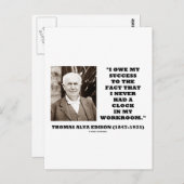 トーマス・エジソンは成功した時に時計の作業室を持っていなかった ポストカード (正面/裏面)