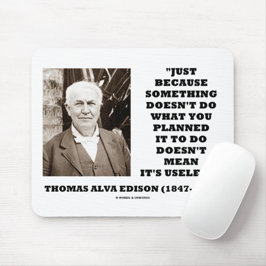 トーマス・エジソンは無用の引用文を意味しません マウスパッド (マウス)