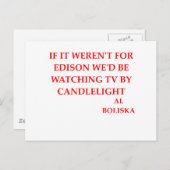 トーマス・エディソン・ジョーク ポストカード (正面/裏面)