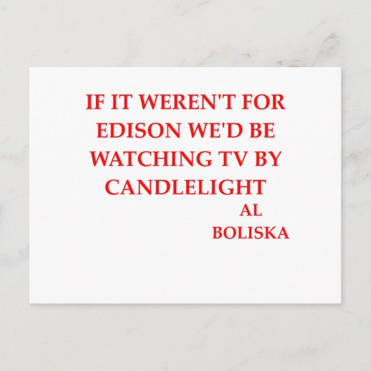 トーマス・エディソン・ジョーク ポストカード (正面)