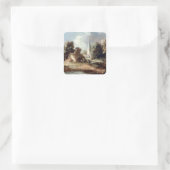 トーマス·ガインズボロー·ランドスケープ·ウィズ·コテージ スクエアシール (バッグ)