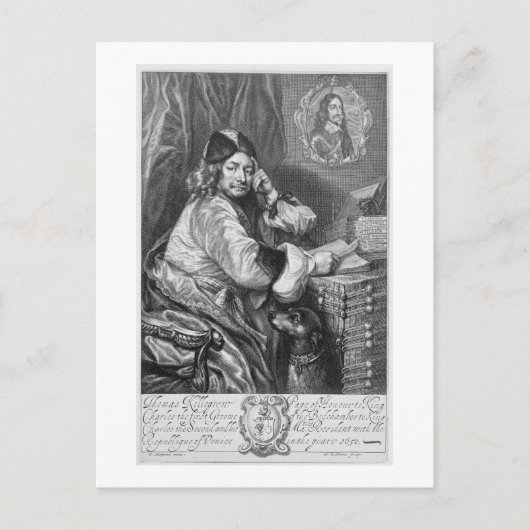 トーマス・キリグリュー (1612-83) の肖像画 修復 ポストカード (正面)