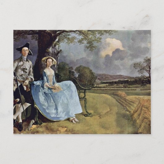 トーマス・ゲインズボローによる『アンドリュース夫妻の肖像』 ポストカード (正面)