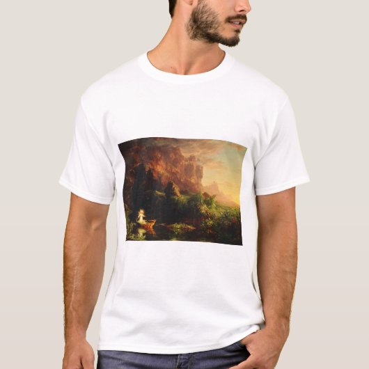 トーマス・コールの『人生の旅 幼年期』 Tシャツ (正面)