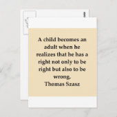 トーマス・サス ポストカード (正面/裏面)