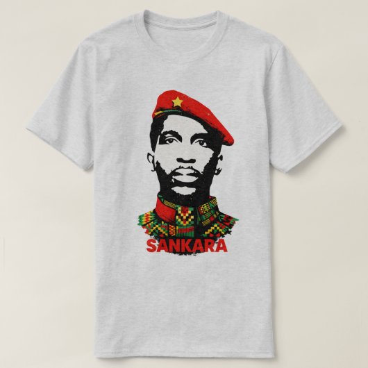 トーマス・サンカラ パン・アフリカン革命 ケンテ柄 Tシャツ (デザイン正面)
