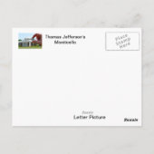 トーマス・ジェファーソンのモンティチェロ ポストカード (裏面)