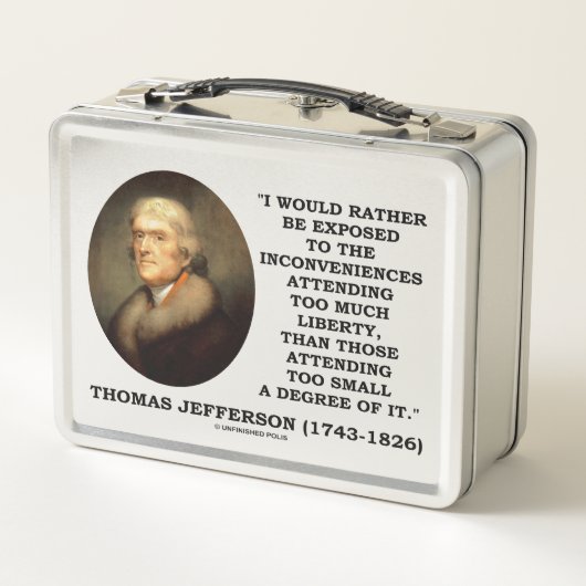 トーマス·ジェファーソンの不便が多過ぎる自由 メタルランチボックス (裏面)