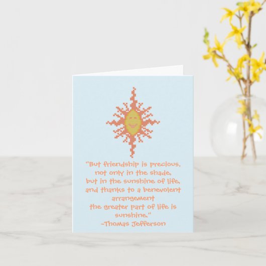 トーマス・ジェファーソンの友情の引用文カード カード (黄色い花)