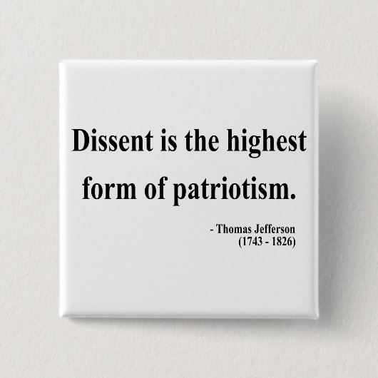 トーマス・ジェファーソンの引用文15a 缶バッジ (正面)