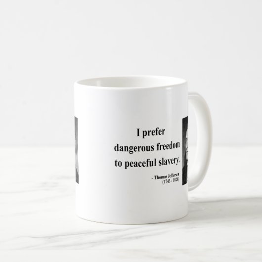 トーマス・ジェファーソンの引用文9b コーヒーマグカップ (正面右)