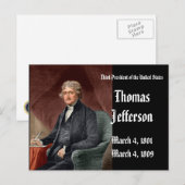 トーマス・ジェファーソン州統一された第3代大統領 ポストカード (正面/裏面)