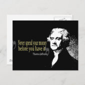 トーマス・ジェファーソン引用文はお金を使わない ポストカード (正面/裏面)