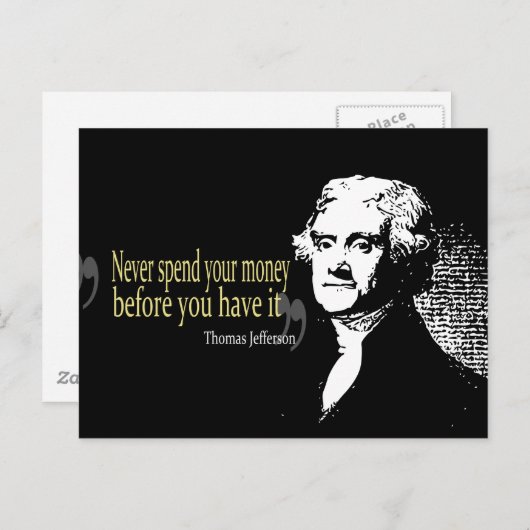 トーマス・ジェファーソン引用文はお金を使わない ポストカード (正面/裏面)