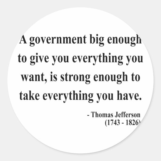 トーマス・ジェファーソン引用文1a ラウンドシール (正面)