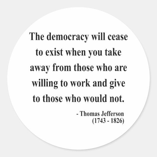 トーマス・ジェファーソン引用文3a ラウンドシール (正面)