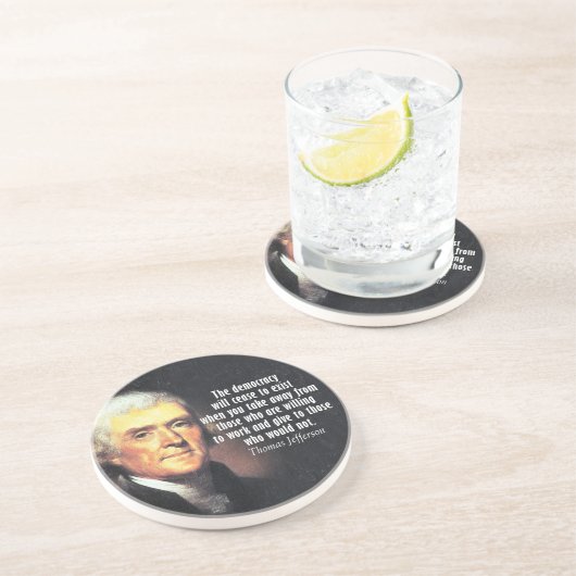 トーマス・ジェファーソン引用文・オン・ソシアルズ コースター (側面)