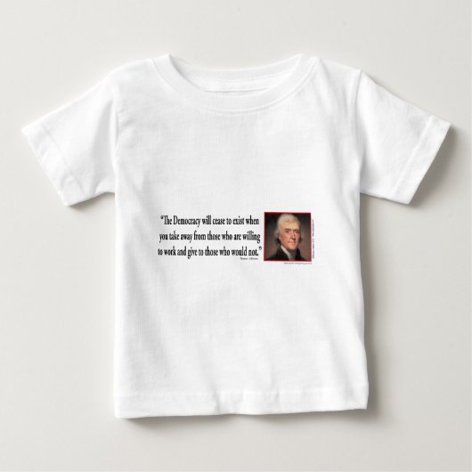 トーマス・ジェファーソン引用文 ベビーTシャツ (正面)