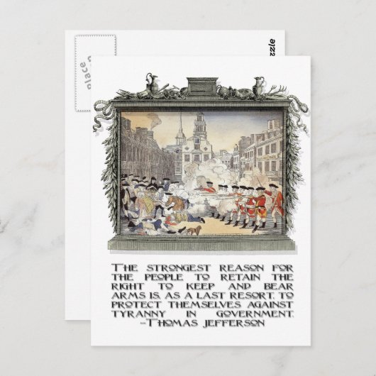 トーマス・ジェファーソン引用文:政府のティラニー ポストカード (正面/裏面)