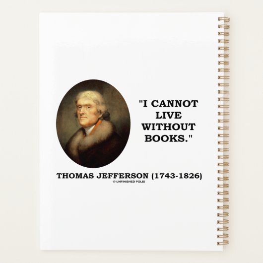 トーマス・ジェファーソン私は本なしには生きられない引用文 プランナー手帳 (裏面)
