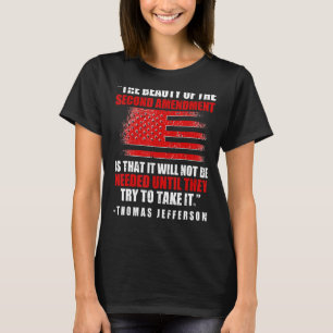 トーマス・ジェファーソン米国国旗のアメリカ7月4日 Tシャツ