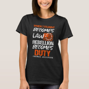 トーマス・ジェファーソン米国国旗のアメリカ7月4日 Tシャツ