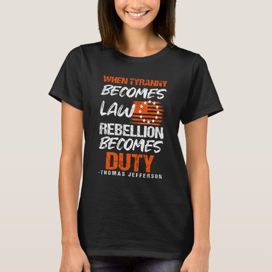トーマス・ジェファーソン米国国旗のアメリカ7月4日 Tシャツ (正面)