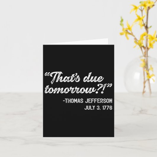 トーマス・ジェファーソン7月3日引用文独立記念日J カード (黄色い花)