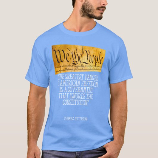 トーマス・ジェファーソン 引用 アメリカ 自由 友達 Tシャツ (正面)