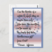 トーマス・ジェファーソン「我々の自由」引用文 ポストカード (正面/裏面)