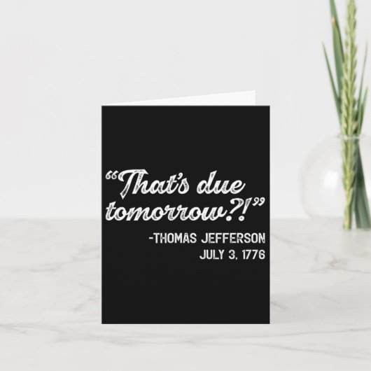 トーマス・ジェファーソン 7月3日の引用 独立記念日 J カード (正面)