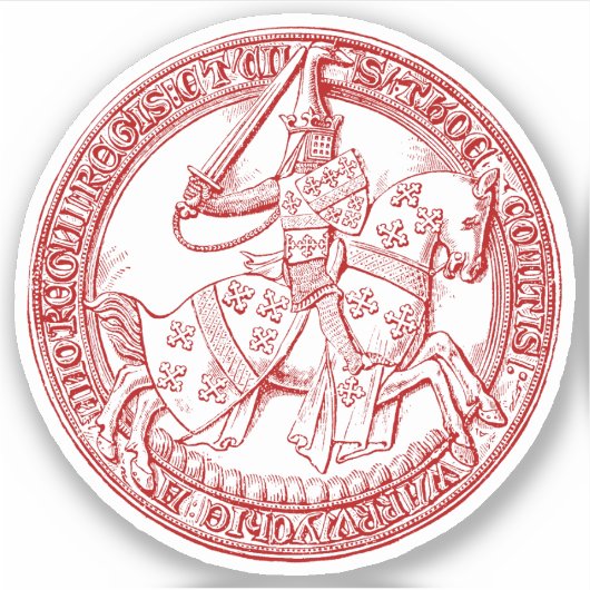 トーマス・ド・ボーシャンの中世ヘラルドライシール シール (正面)