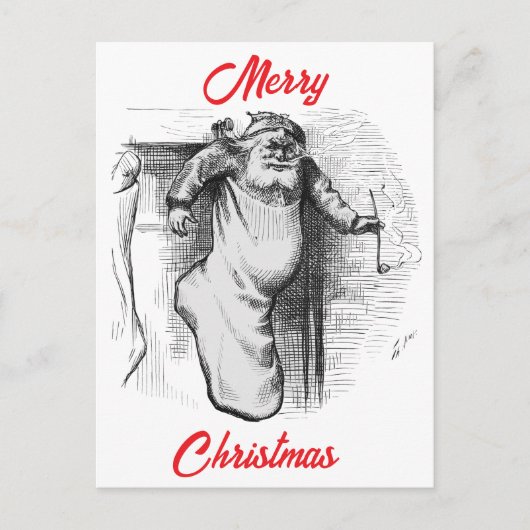 トーマス・ナストによる「A Stocking Full」(1879年) シーズンポストカード (正面)