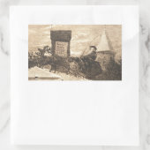 トーマス・ナスト1889年クリスマス駅 長方形シール (バッグ)