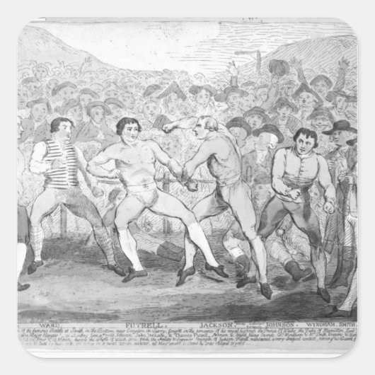 トーマス・フトレルとジョンのボクシング試合 スクエアシール (正面)