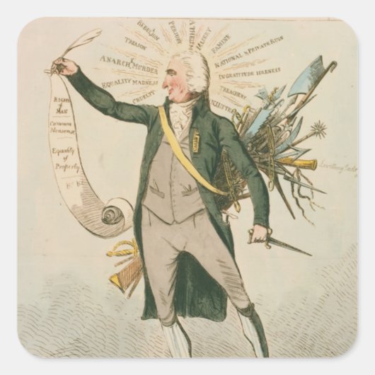 トーマス・ペイン政治漫画 スクエアシール (正面)