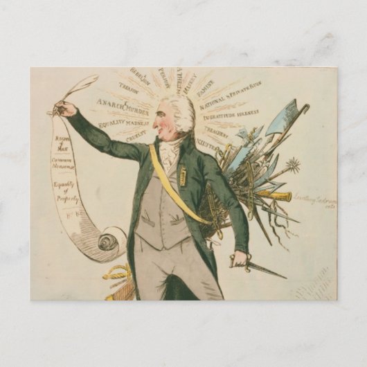 トーマス・ペイン政治漫画 ポストカード (正面)