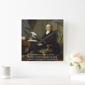 トーマス・ペイン"私の宗教"知恵の引用文壁時計 スクエア壁時計 (ホーム)