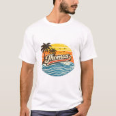 トーマス・レトロサンセットネームデザイン Tシャツ (正面)