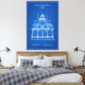 トーマースポイントショールライトハウス – メリーランド – AD キャンバスプリント (インサイチュ (寝室))